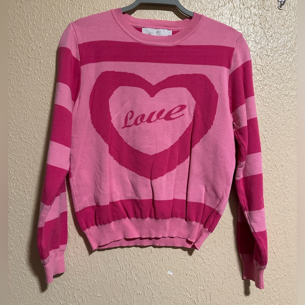 Muy Muy Sweater Heart Love Barbie‎ Pink Size Medium